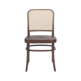 Holz Restaurantstuhl LOOMI 811 Rattan walnuss