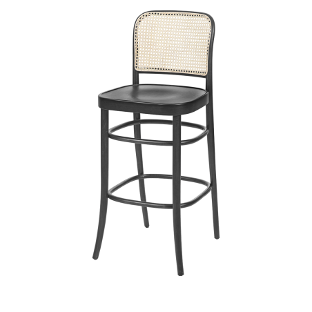 Holz Restaurantstuhl LOOMI 811 BAR Rattan Schwarz