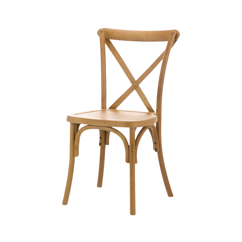 Holz Hochzeitsstuhl CROSS-BACK WOOD Hell Rustikal