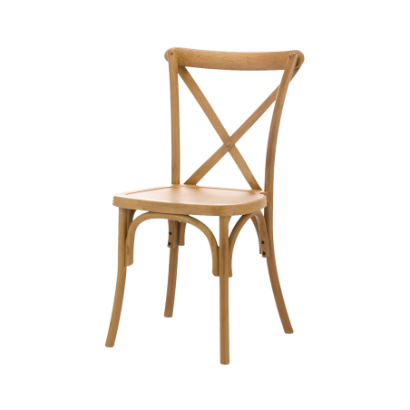 Holz Hochzeitsstuhl CROSS-BACK WOOD Hell Rustikal