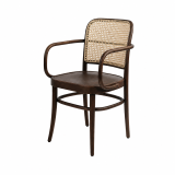 Holz Restaurantstuhl LOOMI 811 ARM Rattan Walnuss