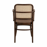 Holz Restaurantstuhl LOOMI 811 ARM Rattan Walnuss