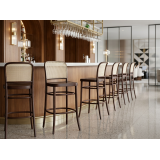 Holz Restaurantstuhl LOOMI 811 BAR Rattan walnuss