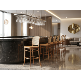 Holz Restaurantstuhl LOOMI 811 BAR Rattan natur