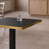 Bistrotisch OMEGA 68x68 Anthrazit mit Goldener Kante