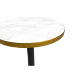 Bistrotisch ALFA R fi 68 Crema Marmor mit Goldener Kante