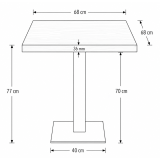 Bistrotisch ALFA S 68x68 Sonoma-Tabac Eiche mit Dark Wood-Kante