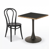 Bistrotisch ARIOSO 68x68 Anthrazit mit Multiplex-Kante
