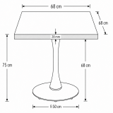 Bistrotisch ARIOSO 68x68 Anthrazit mit Multiplex-Kante