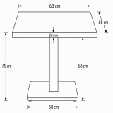 Bistrotisch IMPERIO 68x68 Anthrazit mit Mattschwarzer Kante