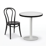 Bistrotisch ALFA R fi 68 Weiß mit Mattschwarzer Kante