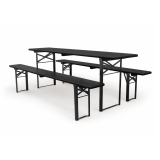 Bierzeltgarnitur in Brauereiqualität WOODY SOLID 220x50 Schwarz