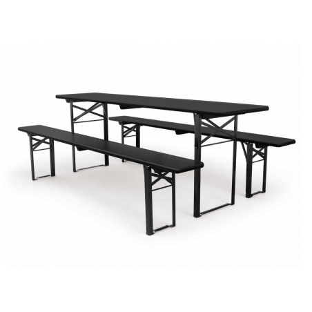 Bierzeltgarnitur in Brauereiqualität WOODY SOLID 220x50 Schwarz