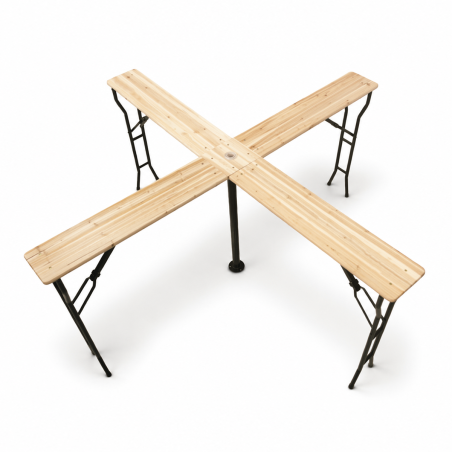 Biergartentisch WOODY CROSS 241x241 Tanne