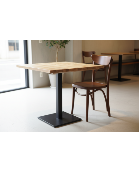 Tisch ALFA S Schwarz mit Holzplatte
