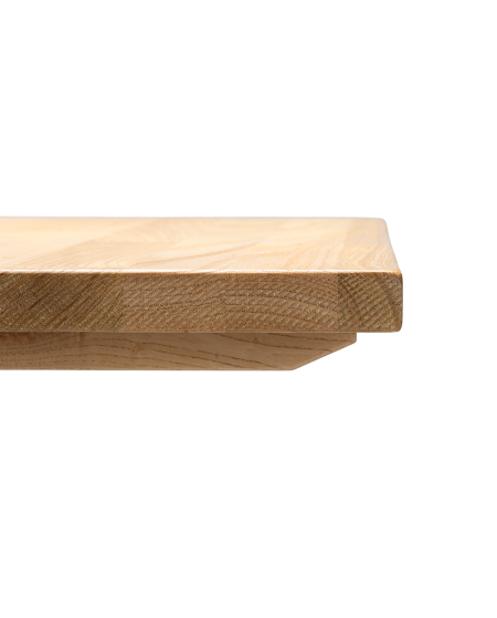 Tisch ALFA R Schwarz mit Holzplatte