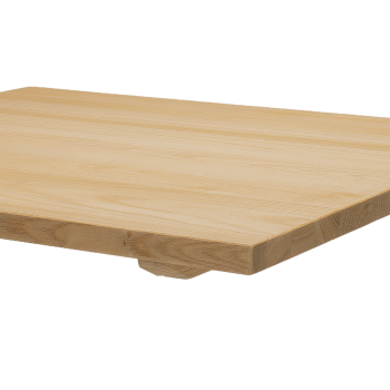 Tisch ALFA BAR Weiß mit Holzplatte