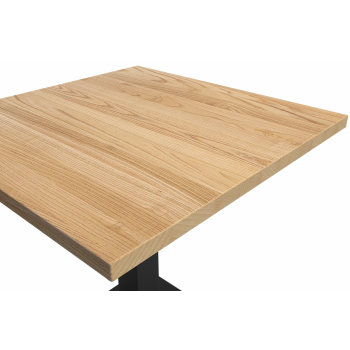 Tisch ALFA S Schwarz mit Holzplatte