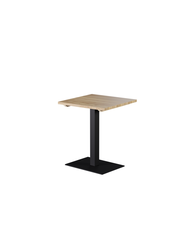 Tisch ALFA 40x55 Schwarz mit Holzplatte