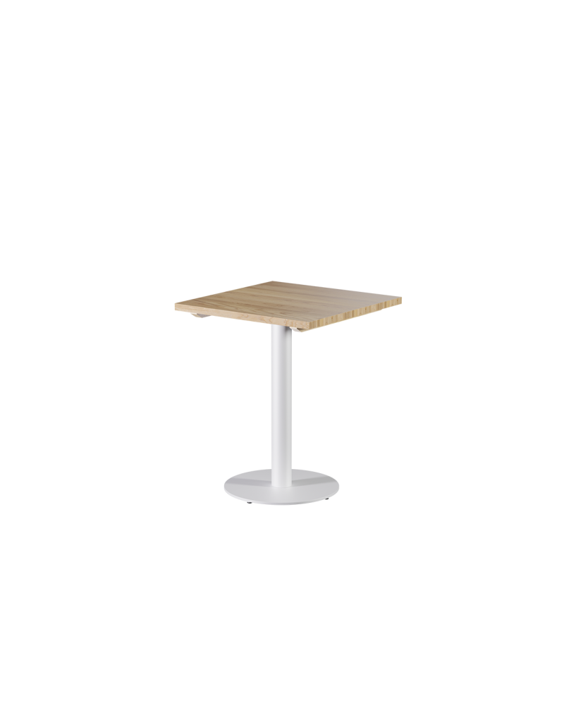 Tisch ALFA R Weiß mit Holzplatte