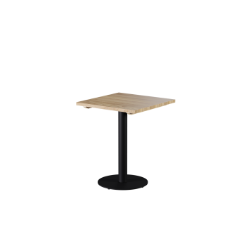 Tisch ALFA R Schwarz mit Holzplatte
