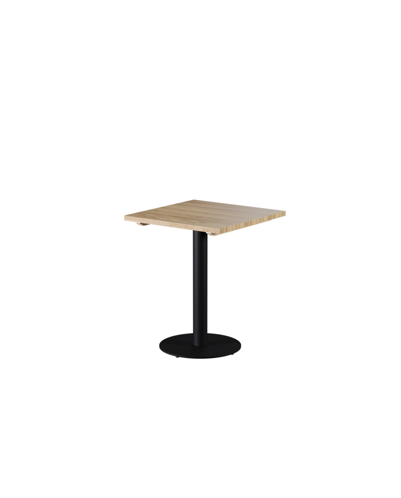 Tisch ALFA R Schwarz mit Holzplatte