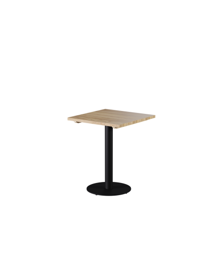 Tisch ALFA R Schwarz mit Holzplatte