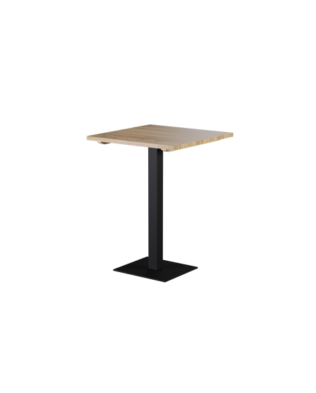 Tisch ALFA BAR Schwarz mit Holzplatte