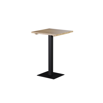 Tisch ALFA BAR Schwarz mit Holzplatte