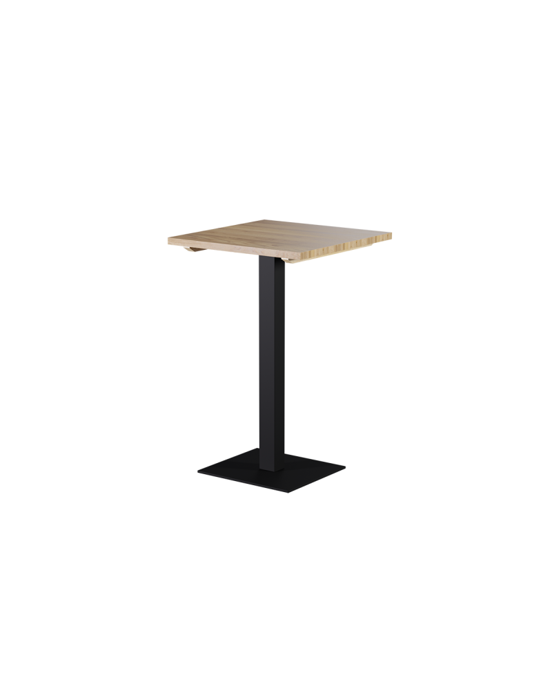 Tisch ALFA BAR Schwarz mit Holzplatte