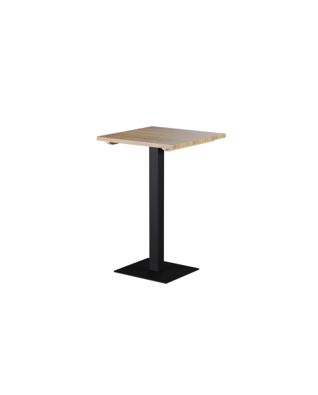 Tisch ALFA BAR Schwarz mit Holzplatte