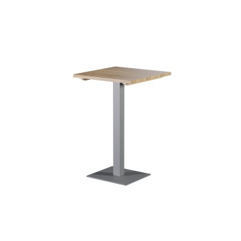 Tisch ALFA BAR Grau mit Holzplatte