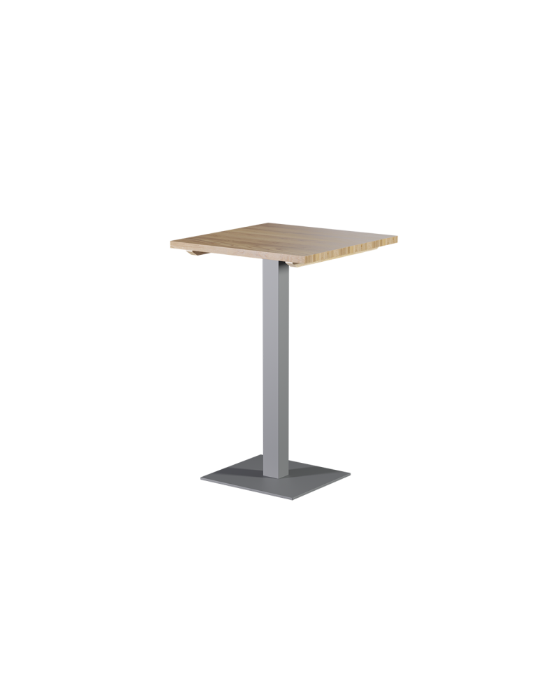 Tisch ALFA BAR Grau mit Holzplatte