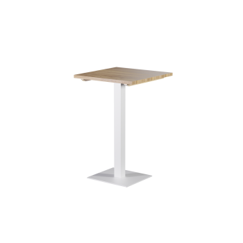Tisch ALFA BAR Weiß mit Holzplatte