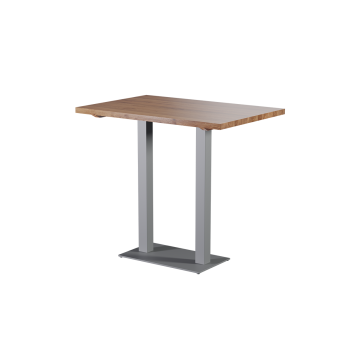 Tisch ALFA BAR DUO Grau mit Eichenplatte