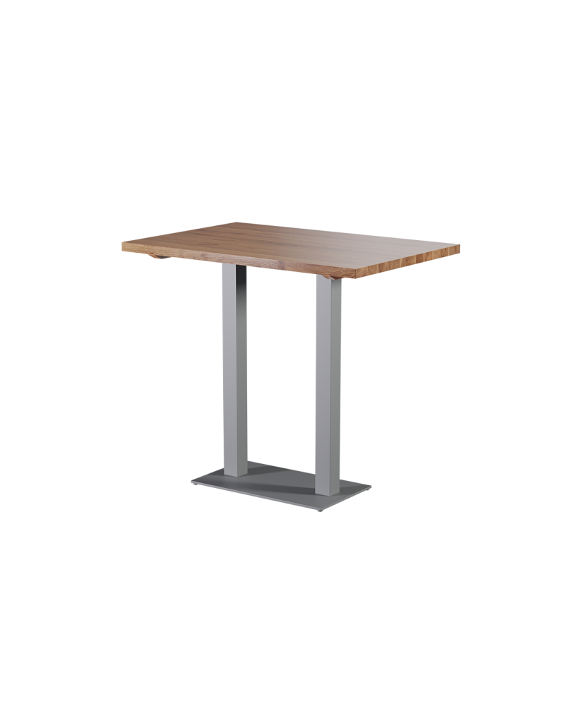 Tisch ALFA BAR DUO Grau mit Eichenplatte