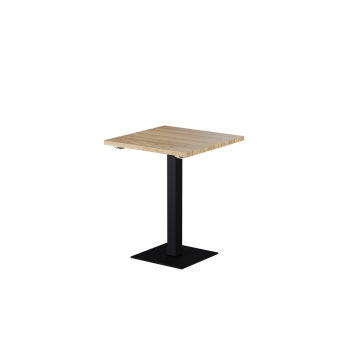 Tisch ALFA S Schwarz mit Holzplatte