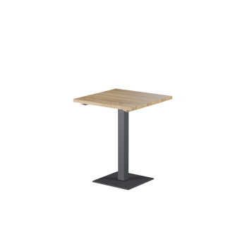 Tisch ALFA S Grau mit Holzplatte