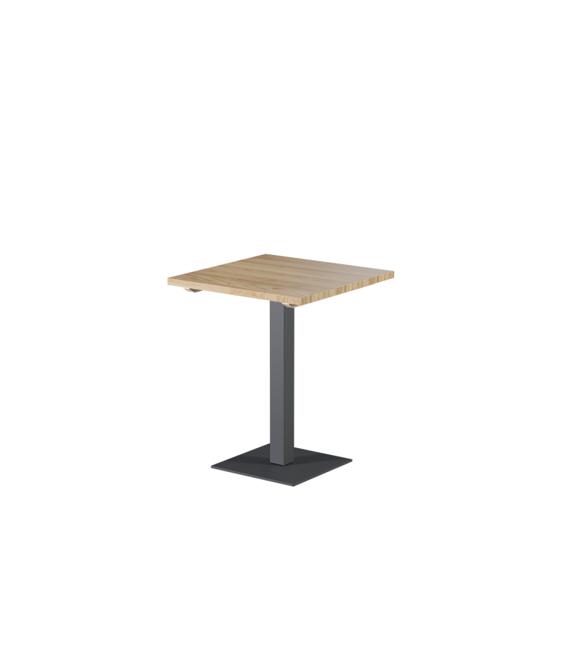 Tisch ALFA S Grau mit Holzplatte