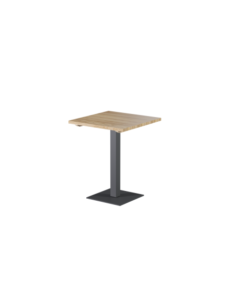 Tisch ALFA S Grau mit Holzplatte