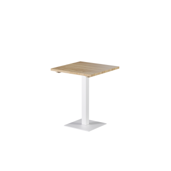 Tisch ALFA S Weiß mit Holzplatte