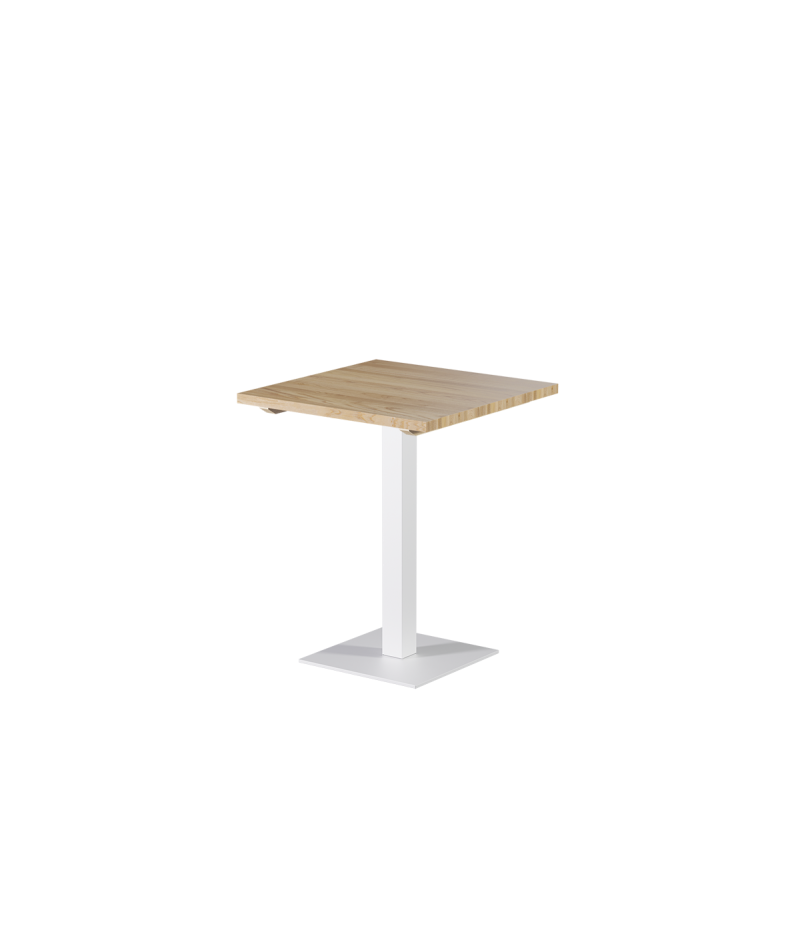 Tisch ALFA S Weiß mit Holzplatte