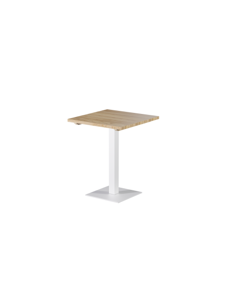 Tisch ALFA S Weiß mit Holzplatte
