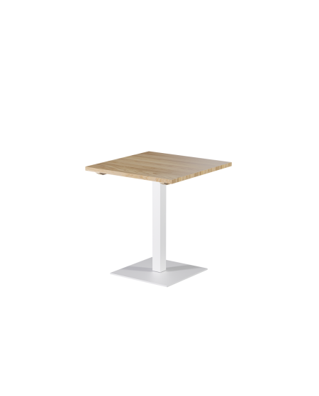 Tisch ALFA S Weiß mit Holzplatte