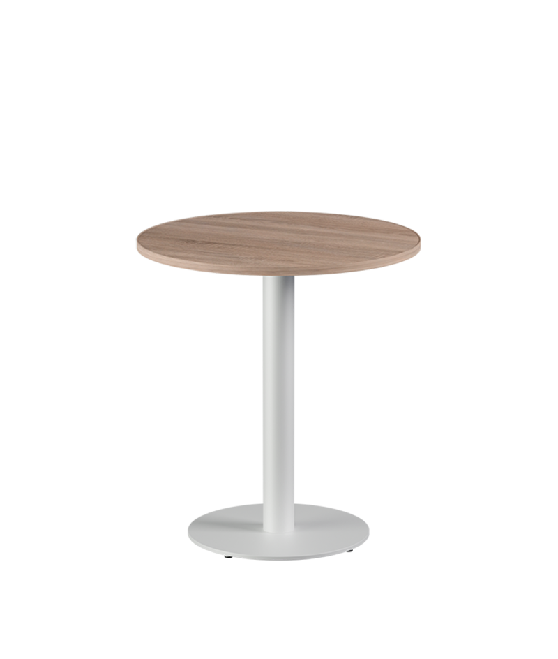 Tisch ALFA R Weiss mit Laminierte-Platten 18 mm