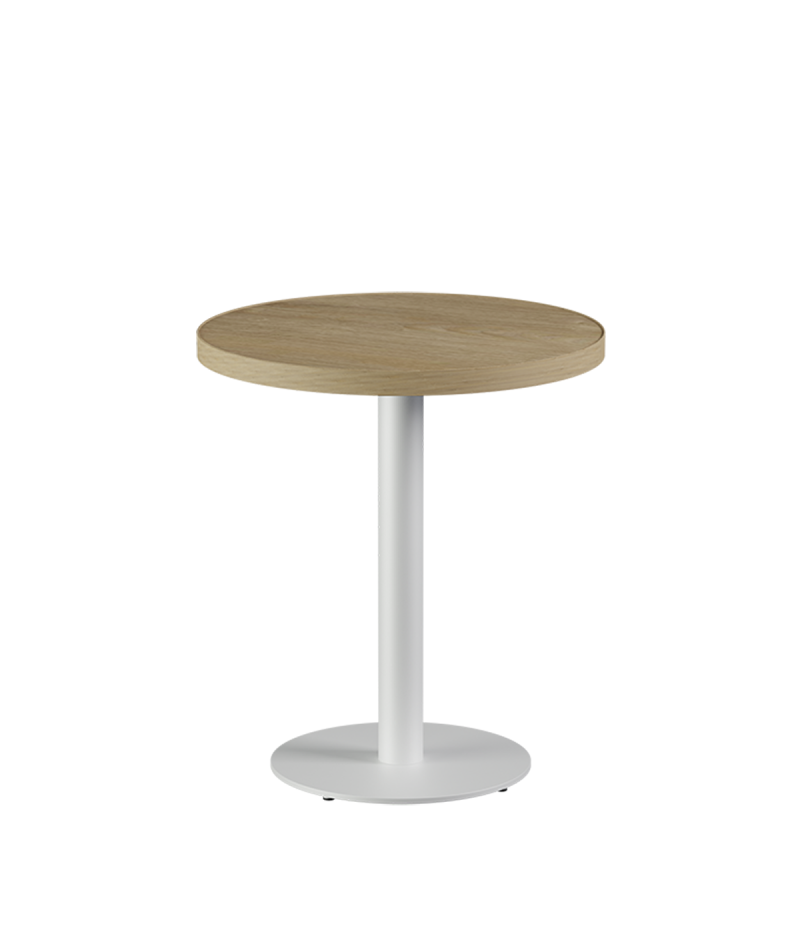 Tisch ALFA R Weiss mit Laminierte-Platten 18 mm