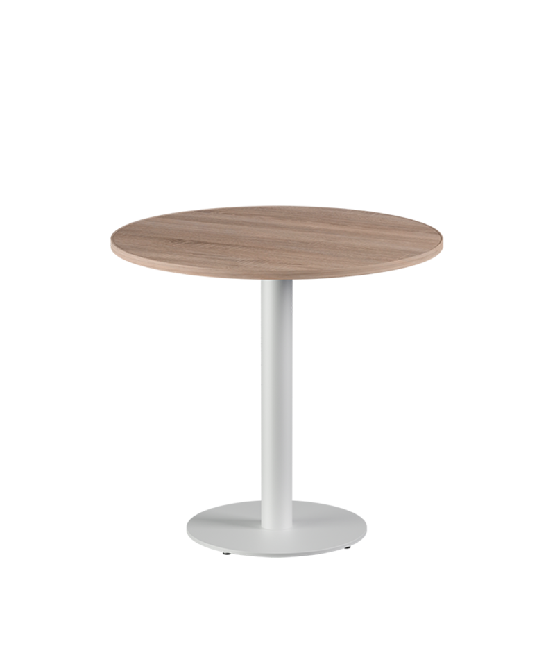 Tisch ALFA R Weiss mit Laminierte-Platten 18 mm