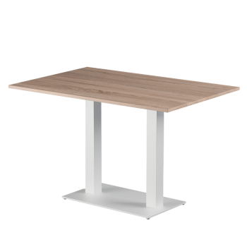 Tisch ALFA DUO Weiss mit Laminierte-Platten 18 mm