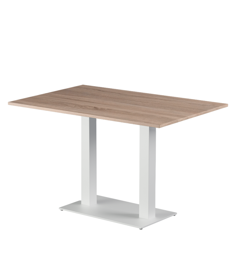 Tisch ALFA DUO Weiss mit Laminierte-Platten 18 mm