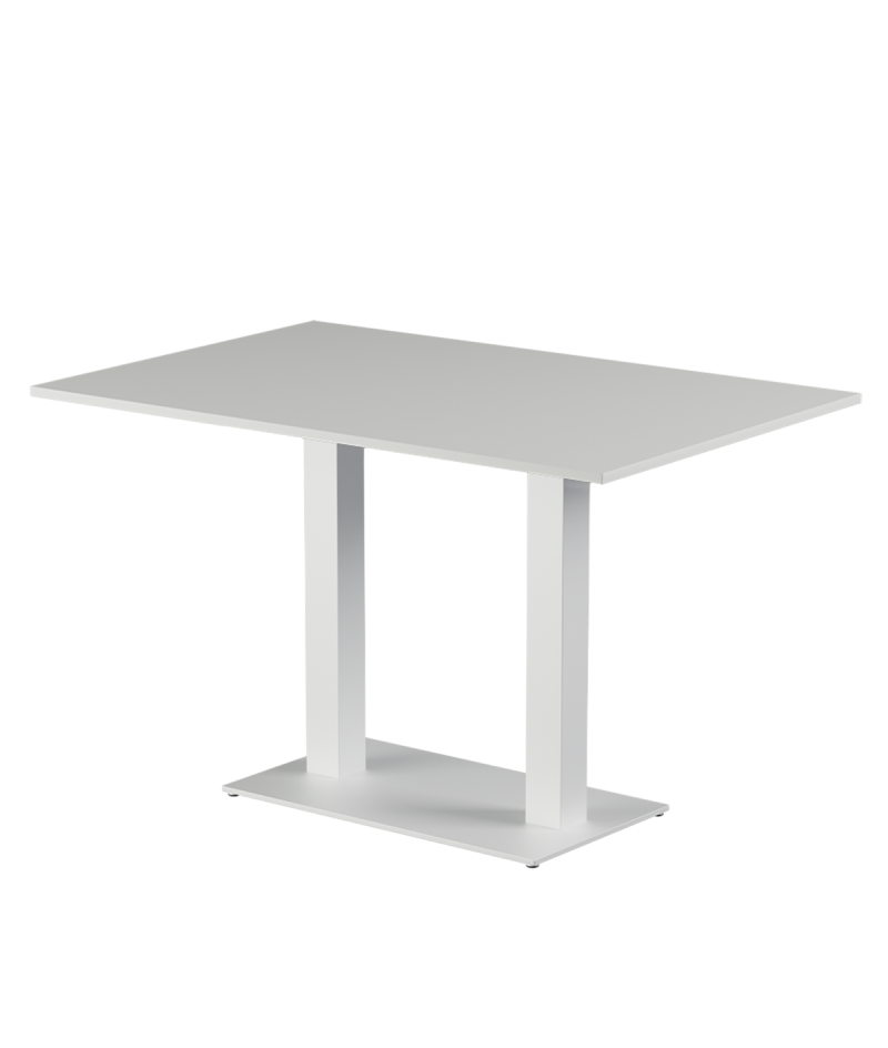 Tisch ALFA DUO Weiss mit Laminierte-Platten 18 mm